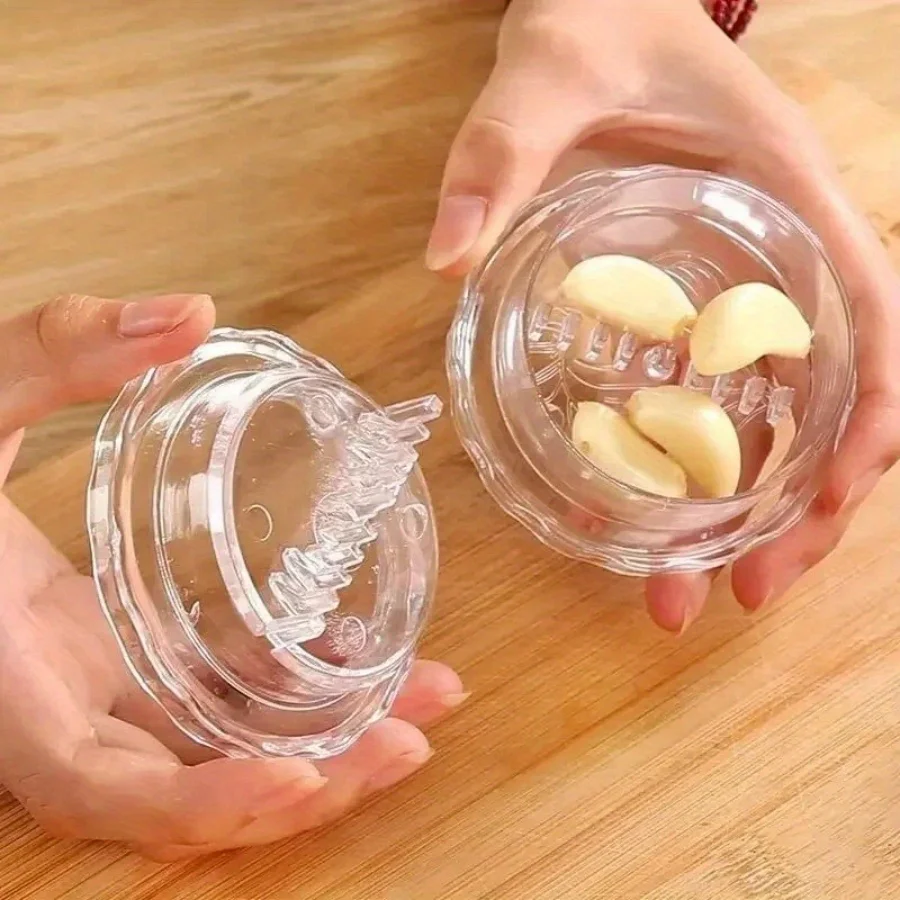 Manual Garlic Twist Crusher Box: Kitchen Helper for Crushing Garlic - No Electricity Required, Plastic Material
