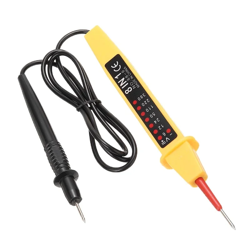 High Quality 8-In-1 Voltage Tester Auto Car Test Pen AC DC 6-380V Electrical Instruments Detector