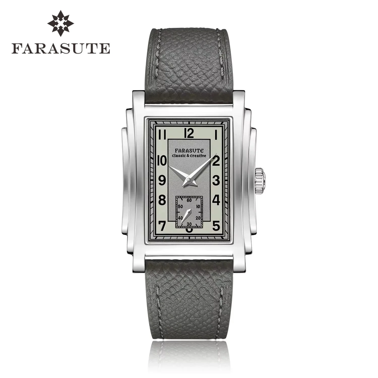 FARASUTE Original Design Square Manual Mechanical Men's Watch Seagull Movement Luxury Retro Sapphire Mirror Waterproof Men Watch