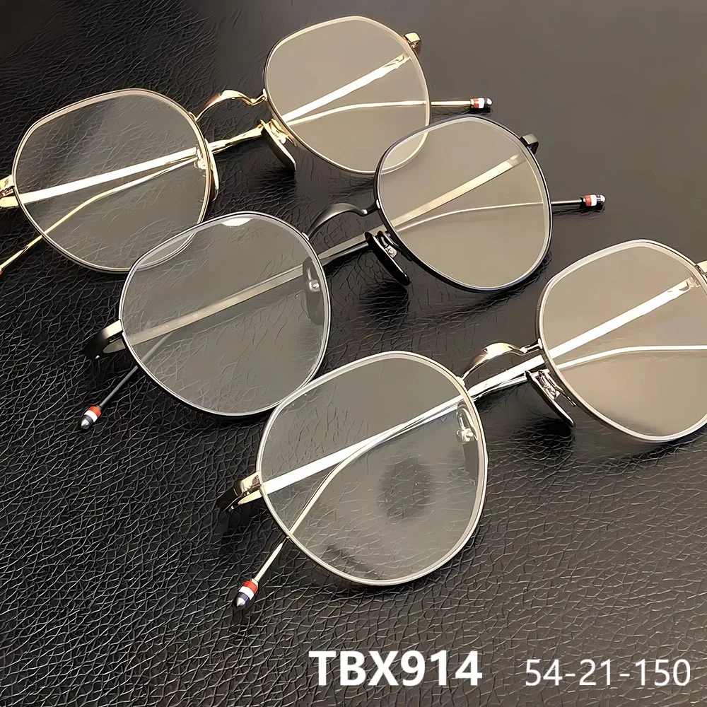 New York Fashion Glasses Frame Titanium TBX914 Polygon Eyeglasses Men Women Large Eyewear Trendy USA Brand Design High Quality