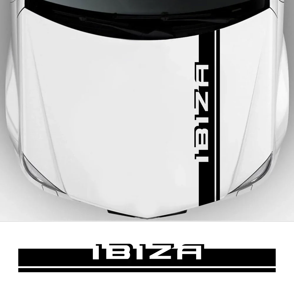 Car Hood Engine Bonnet Cover Stickers Sport Racing Vinyl Film PVC Fashion Decal Auto Decoration Accessories for Seat Ibiza 6J 6L