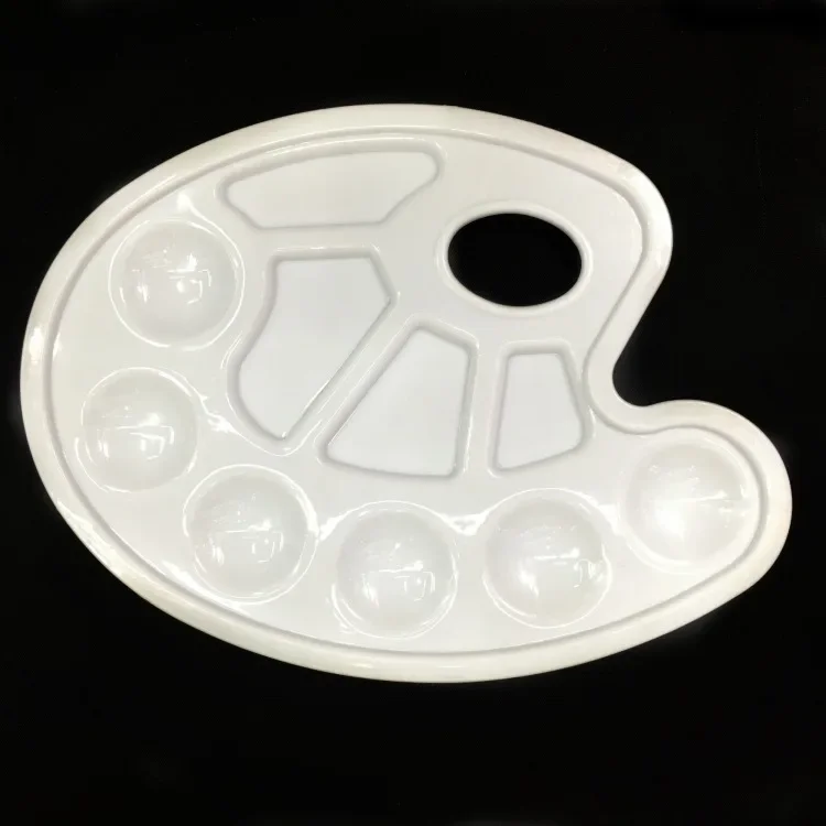 New 1PC Gouache Oval Palette Children's Painting Plastic Paint Foot Palettes DIY Tool Graffiti Art Supplies for Artist