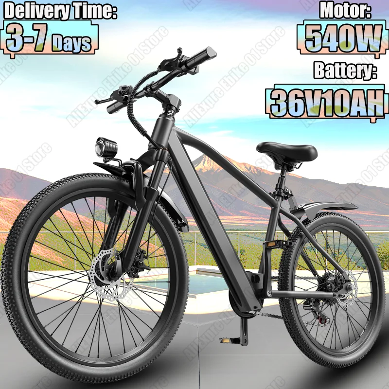 Electric Bike 540W Peak Power Brushless Motor 36V10AH Lithium Battery Electric Bicycle Adult with NFC Function 26inch Tire Ebike