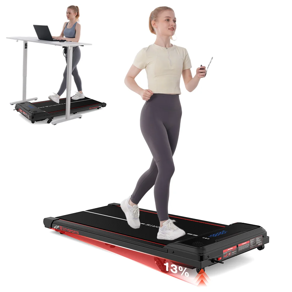 CITYSPORTS PRO Electric Treadmill, Walking Pad with Bluetooth, 3 Levels Incline Adjustment, Powerful & Quiet Motor, Easy to Move