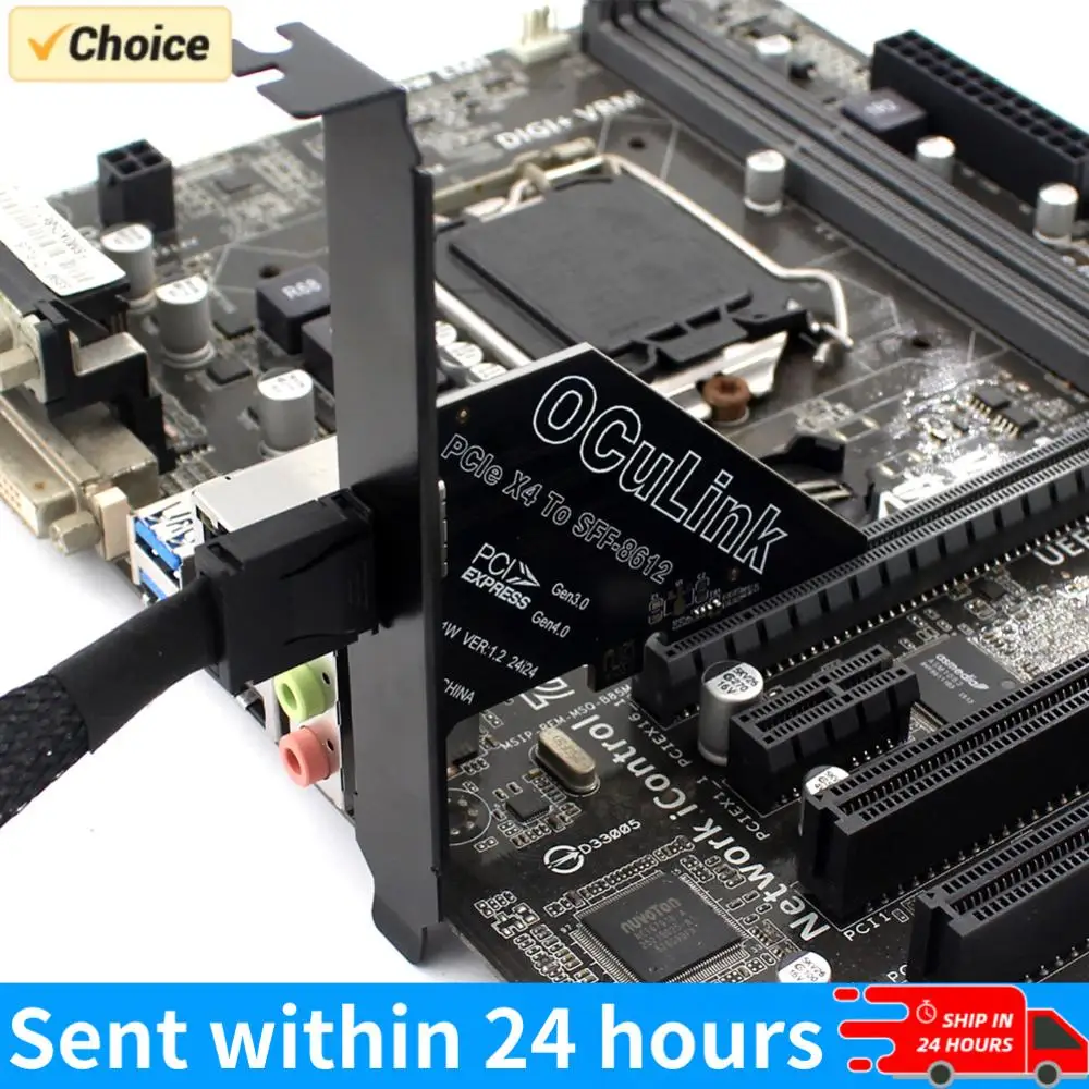 1 PC PCIe To SFF 8611&8612 Adapter Card PCIe X4/X1 SSD To U.2 OCUlink SFF-8612 Adapter Support PCle4.0 for Mac Os/Windows/Linux