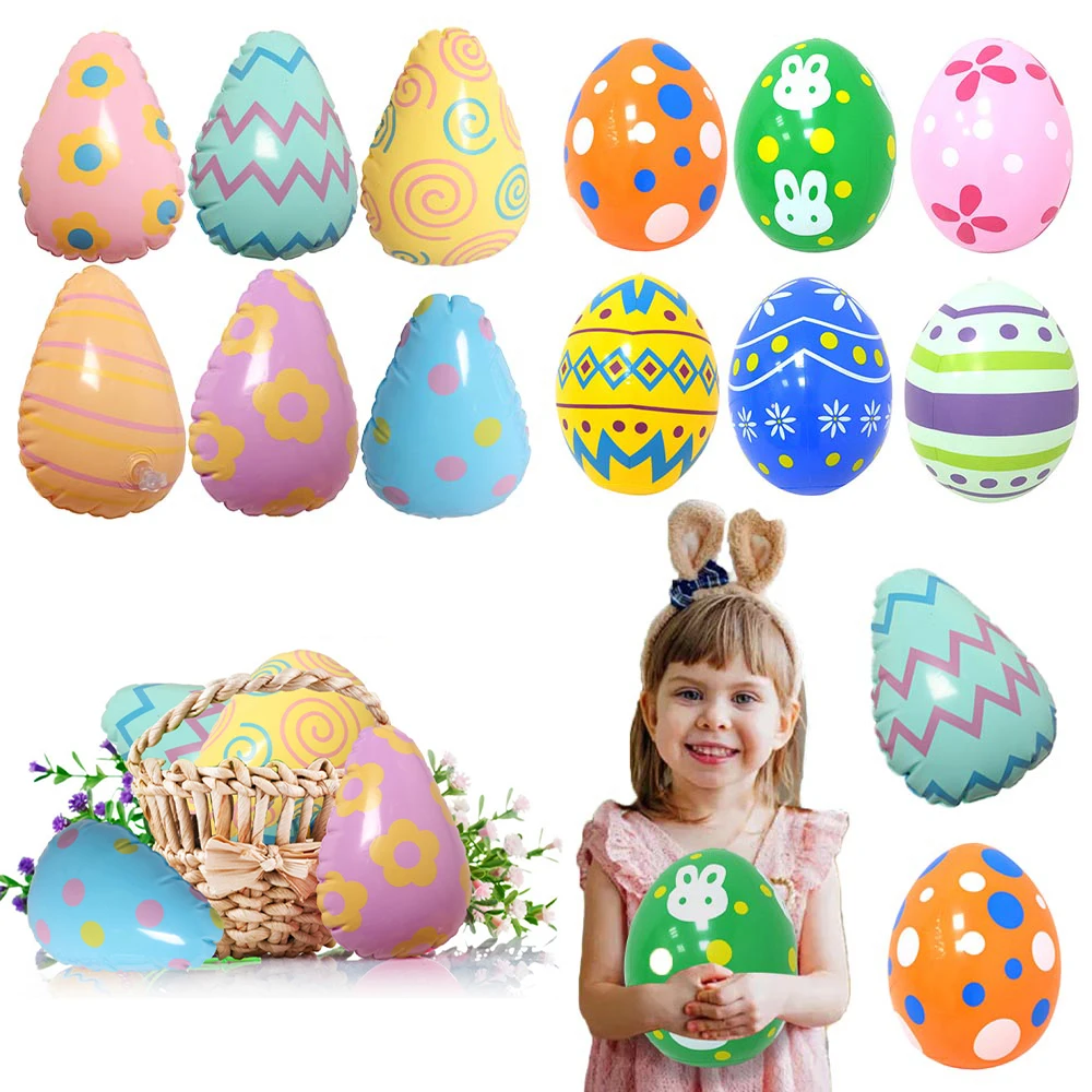 Easter Inflatable Toys Colorful Easter Egg Balloon Children Inflatable Toys Easter Kid Gifts Easter Egg Balloon Outdoor Decors
