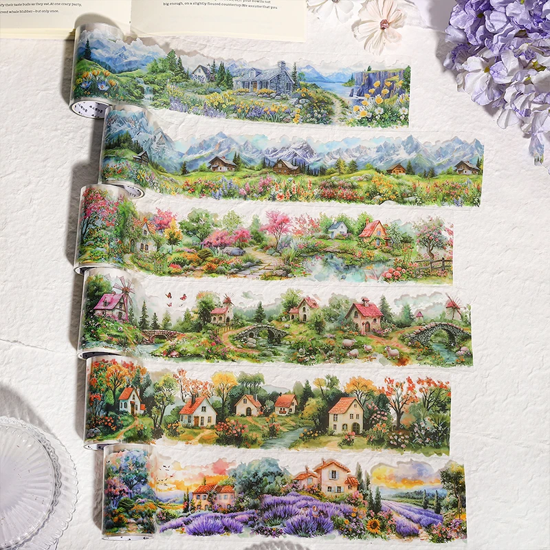 1Roll Small Town Wild Series Decorative Stickers Material Perfect for Journaling Diy Scrapbooking Supplies