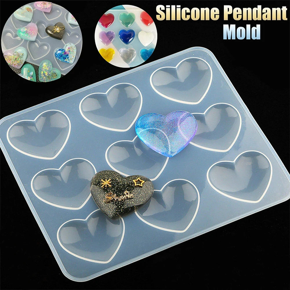 Heart Silicone Pendant Mold Necklace Jewelry Resin Mould Casting Craft DIY Tool