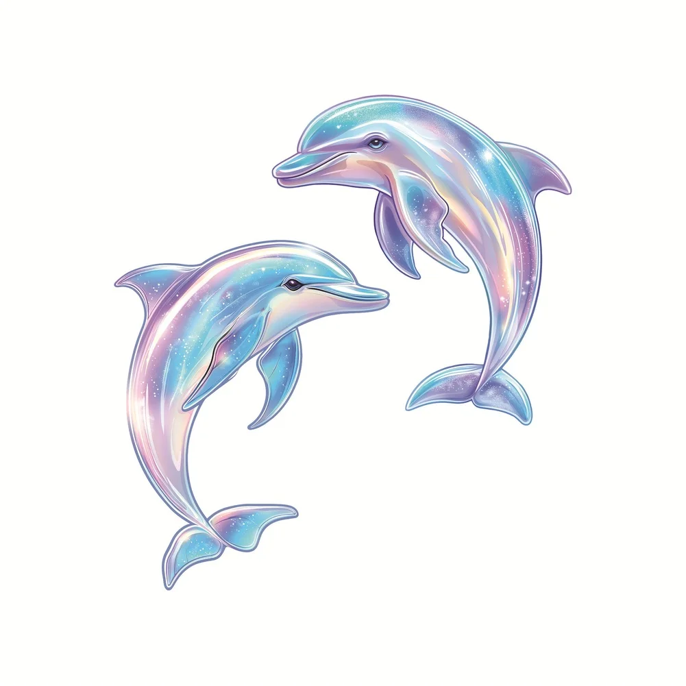 Blue For DOLPHIN Glow in Dark Refrigerator Decal Waterproof PVC Sticker for Smooth Glass Tile and Wall Surfaces