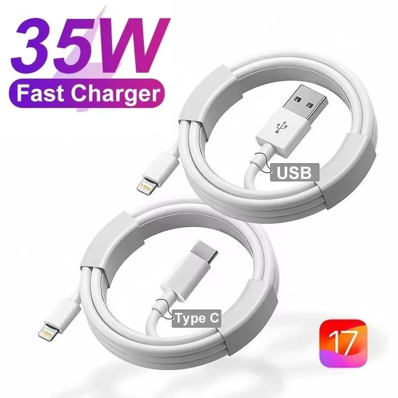 For PD 35W Fast Quick Charger USB Type C For iPhone 15 14 13 12 11 Pro Max Mini Plus XR XS Charging Data Cable Accessories