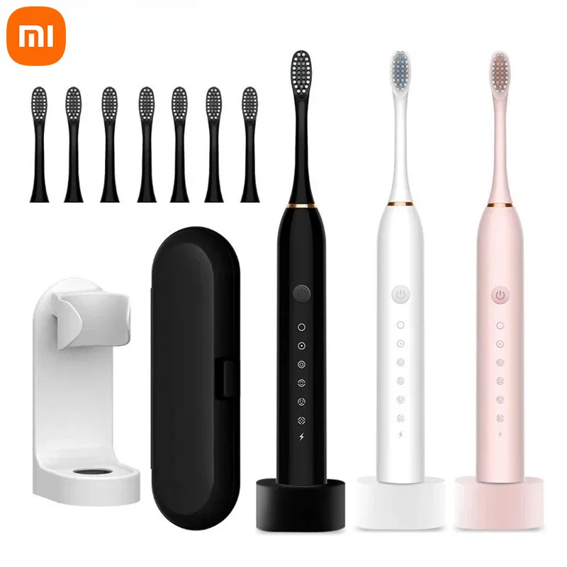 Xiaomi Electric Toothbrush Rechargeable USB 6 Mode Sonic Toothbrush IPX7 Waterproof Travel Box Holder replacement head New