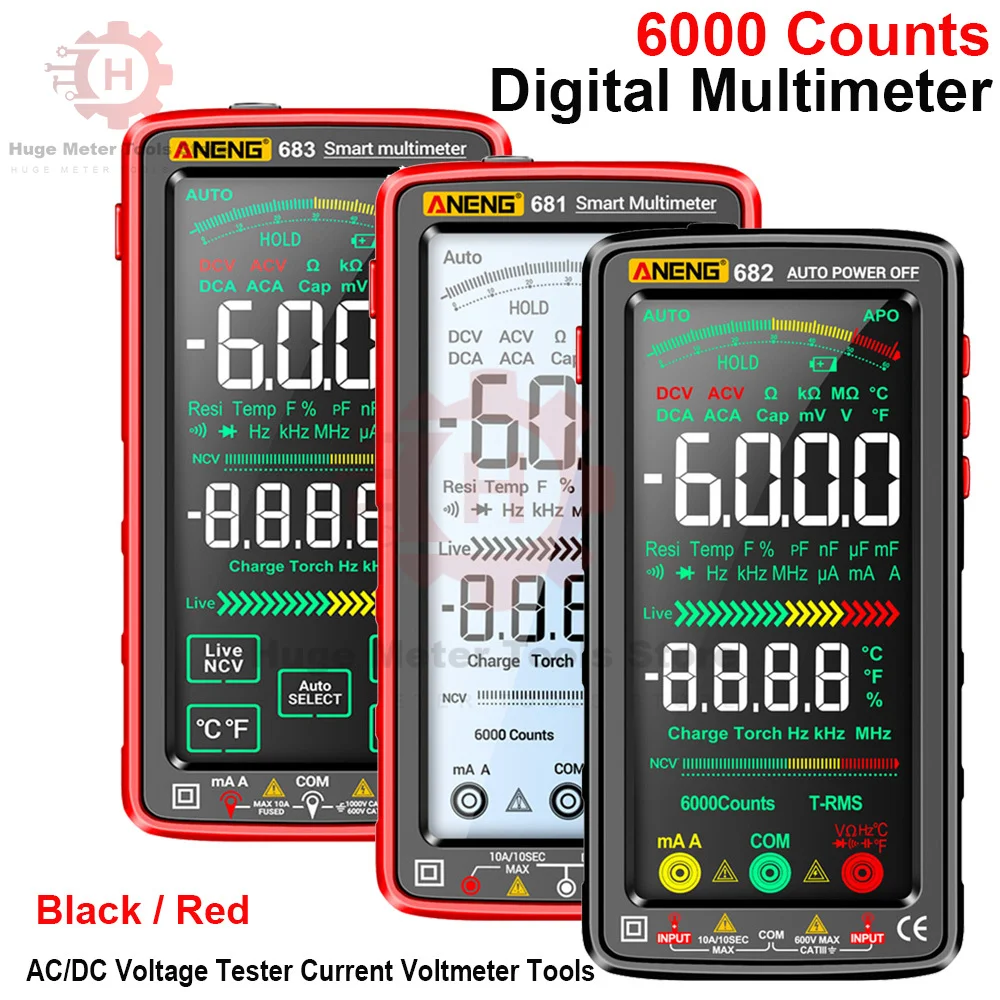 Digital Multimeter ANENG 683 682 681 Smart High Touch 6000 Counts Multimeter AC/DC Voltage Tester Current Voltmeter Tools