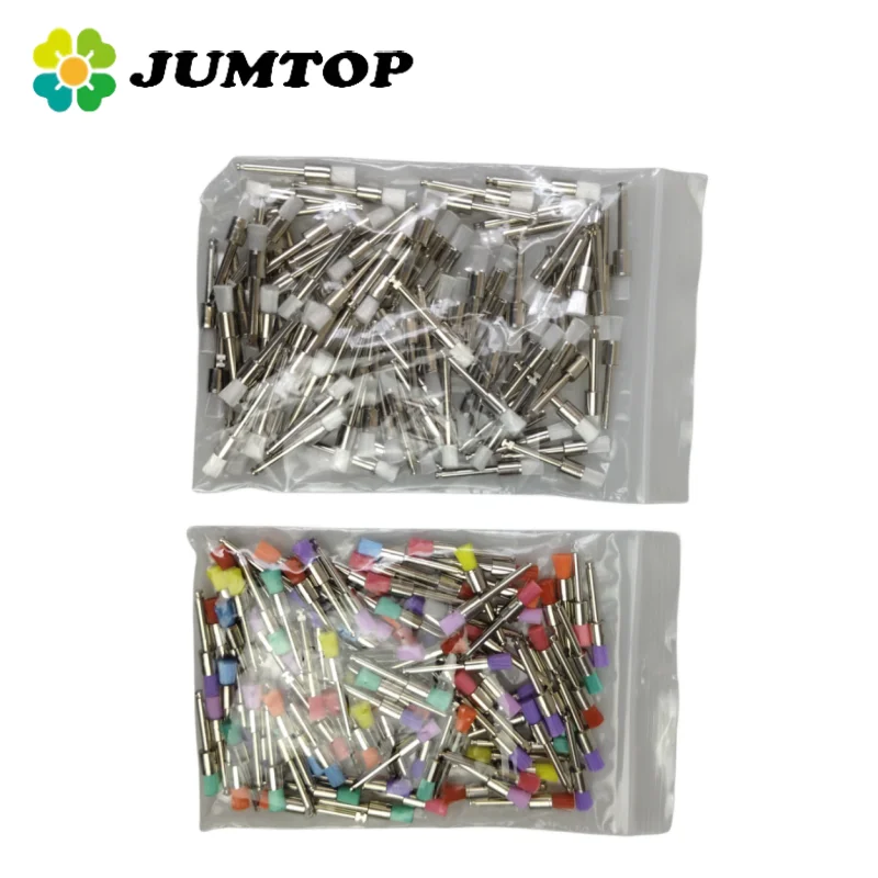 JUMTOP 100Pcs Dental Polishing Brushes Flat Type Nylon Dentistry Prophy Polisher for Teeth Whitening Dentistry Tools