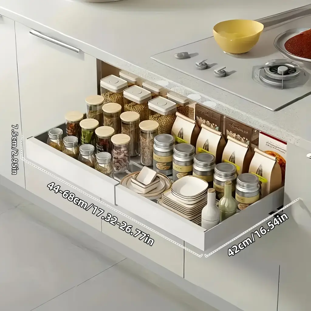 Expandable Pull Out Cabinet Organizer Slide Out Drawer - Large