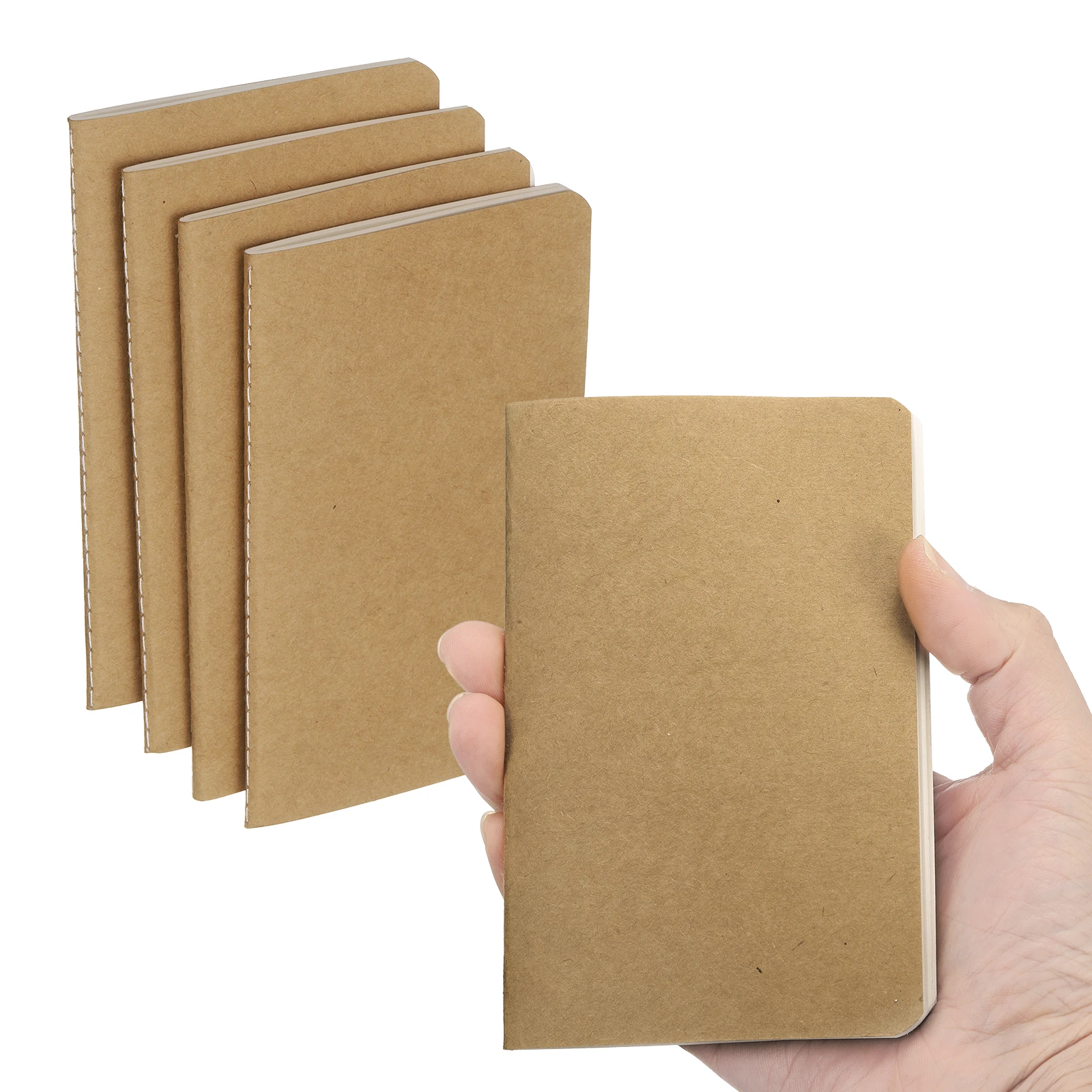 4/6Pcs A6 Mini Pocket Notebook Kraft Paper Lined Journal Memo Pad 30 Sheets/60 Pages Portable Notebook Notepad Office Supplies
