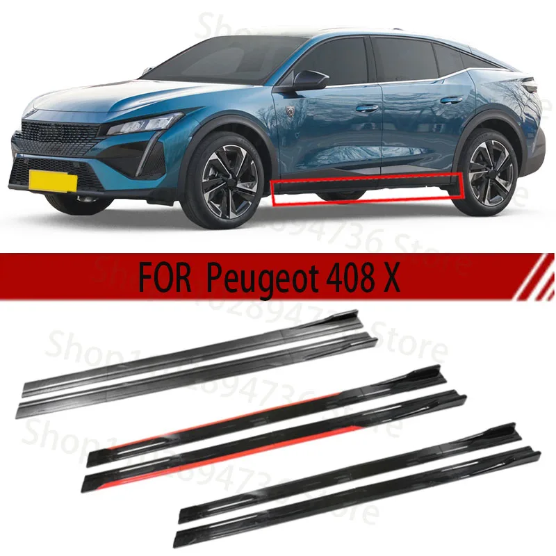 FOR Peugeot 408（Not suitable for 2023）2M Car Side Skirt Extension Plate Lip Separator Bumper 2.18M Racing Side Spoiler