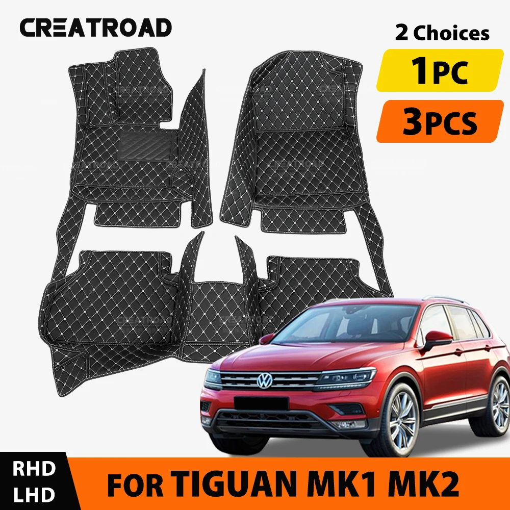 Car Floor Mats For Volkswagen VW Tiguan MK1 MK2 2.0TSI 280TSI 330TSI 380TSI 2007-2022 Custom Auto Carpet interior accessories