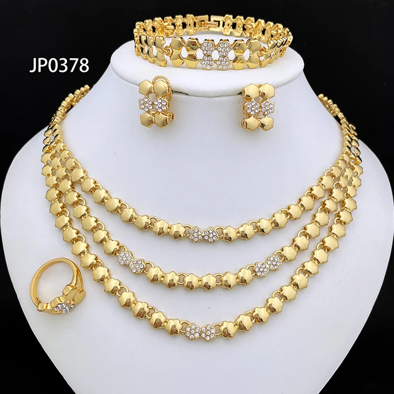 Gold Color Jewelry Sets For Women Necklace Sets For Women bijoux de mode ensembles de bijoux