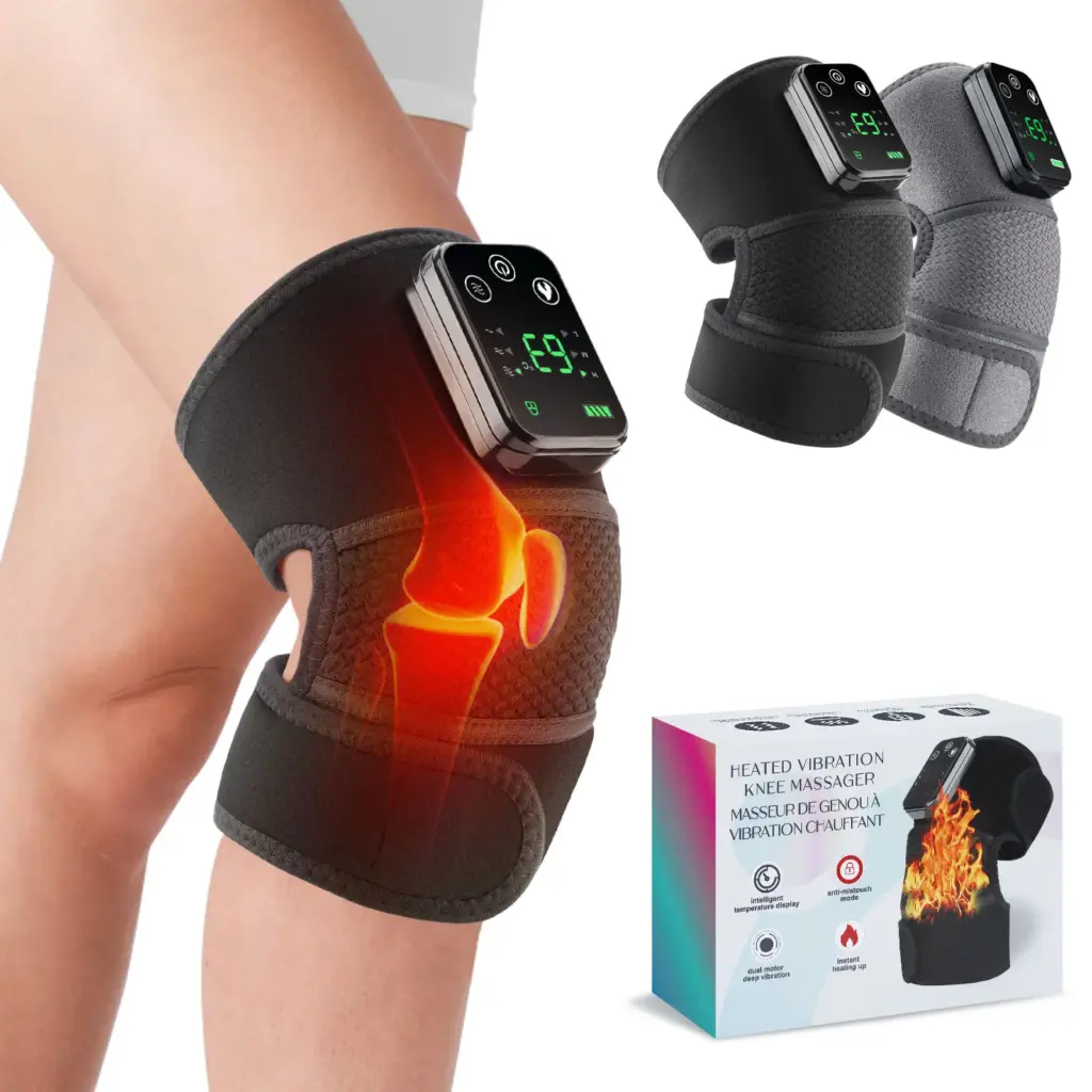 Electric Heating Knee Massager 2 in 1 Knee Elbow Knee Leg Thermal Vibration Massage Knee Blood Circulation Warmer Rechargeable