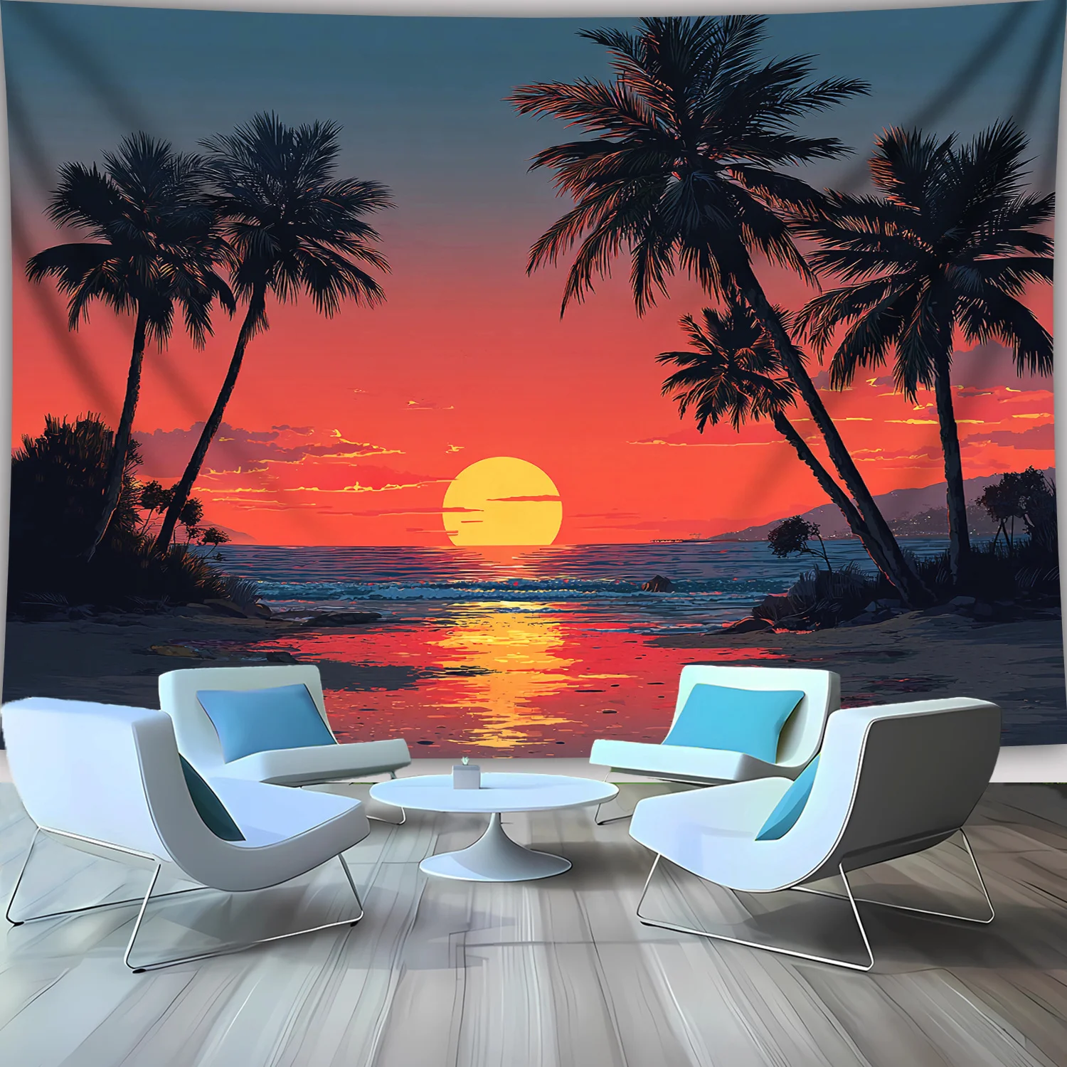 Horizontal Spanish Terrace Design for Living Room, Bedroom, Dorm Decor - /Outdoor use with