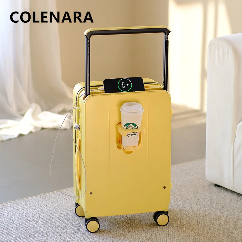 COLENARA 20"22"24"26 Inch Luggage Travel Bag ABS+PC Boarding Box Student Trolley Case USB Charging Password Box Cabin Suitcase