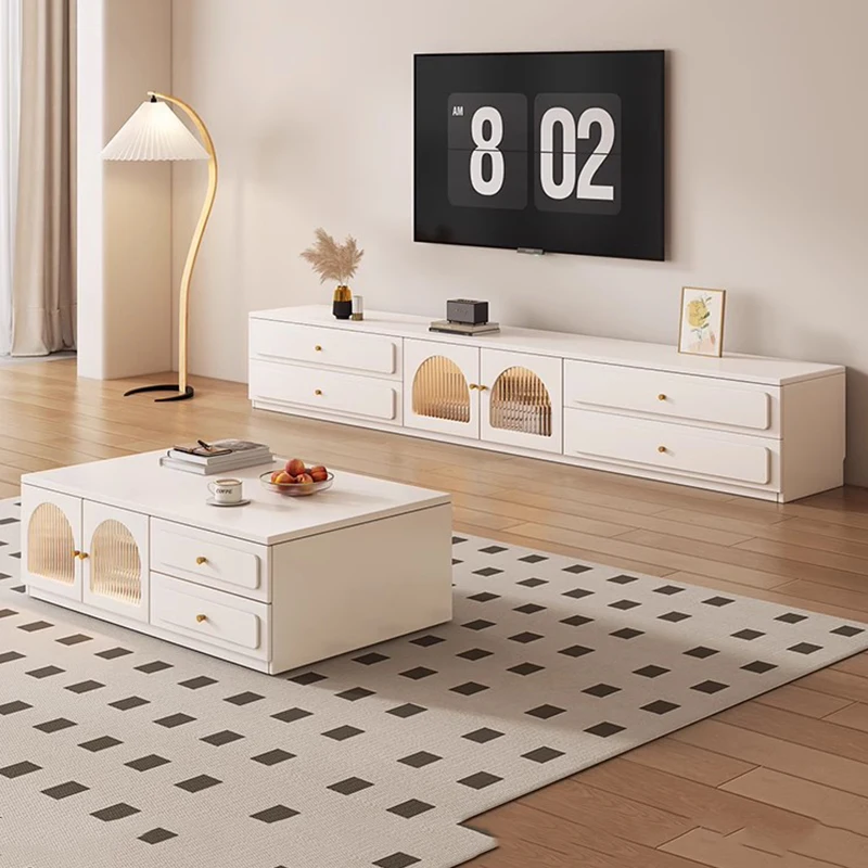 White Mobile Tv Table Living Room Display Luxury Mid Century Tv Stands Drawers Designer Organizer Suporte Para Tv Home Furniture