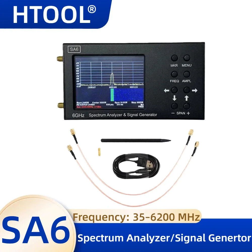 SA6 6GHz Spectrum Analyzer Signal Generator Wi Fi RF Gain Professional Frequency EMC High Precision Signal Detection