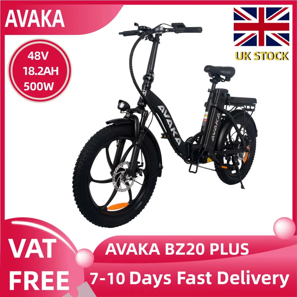 AVAKA BZ20 PLUS Foldable Adult E-bike 500W Men's E-Mountain ebike 870WH Battery,20 Inch Fat Tire women's Electric Bike