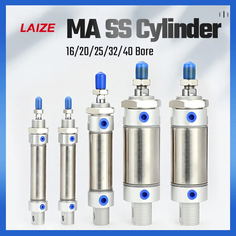 MA Series 16/20/25/32/40 Stainless Steel Mini Pneumatic Cylinder Air Double AirTAC Acting Type