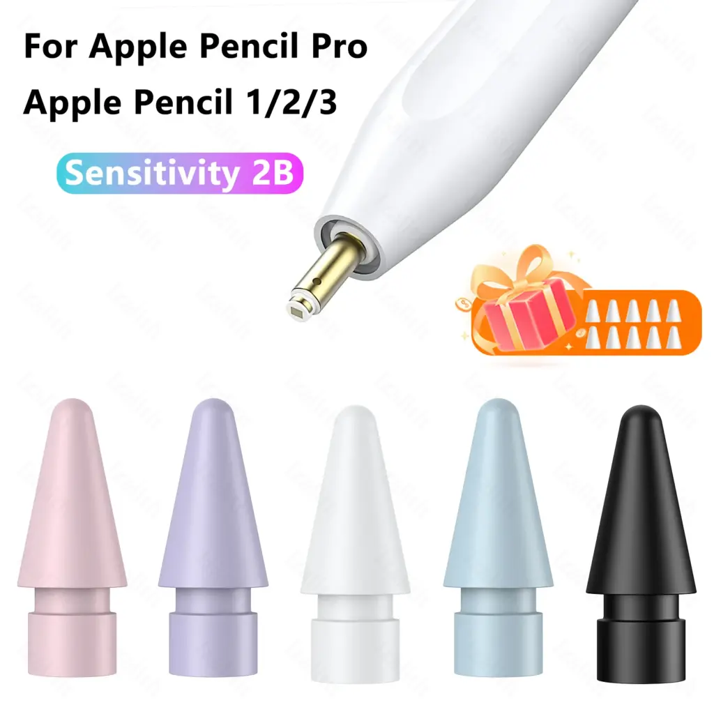 3/5/10PCS Colorful Replacement Tips for Apple Pencil Pro 1st 2nd 3rd 2B Sensitivity Nibs for iPad Pencil Pro 3/2/1 Spare Nibs
