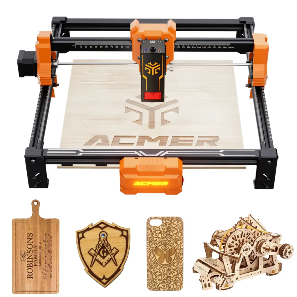ACMER S2 4/7/12/20W Laser Engraving and Cutting Machine High Precision Portable Machine Tool For Plywood Acrylic Leather Glass
