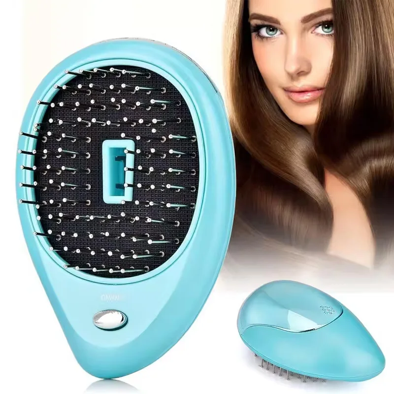 Hot Selling Battery Negative Ion Massage Comb Portable Negative Ion Massage Scalp Hair Brush To Relax The Scalp