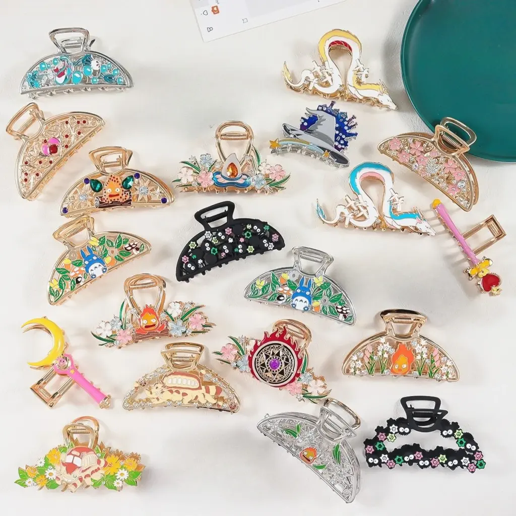 NEW Cartoon Anime Peripheral Alloy Hair Claw Japanese Style Anime Claw Clips Trendy Hair Clips for Women Girls Hair Accessories