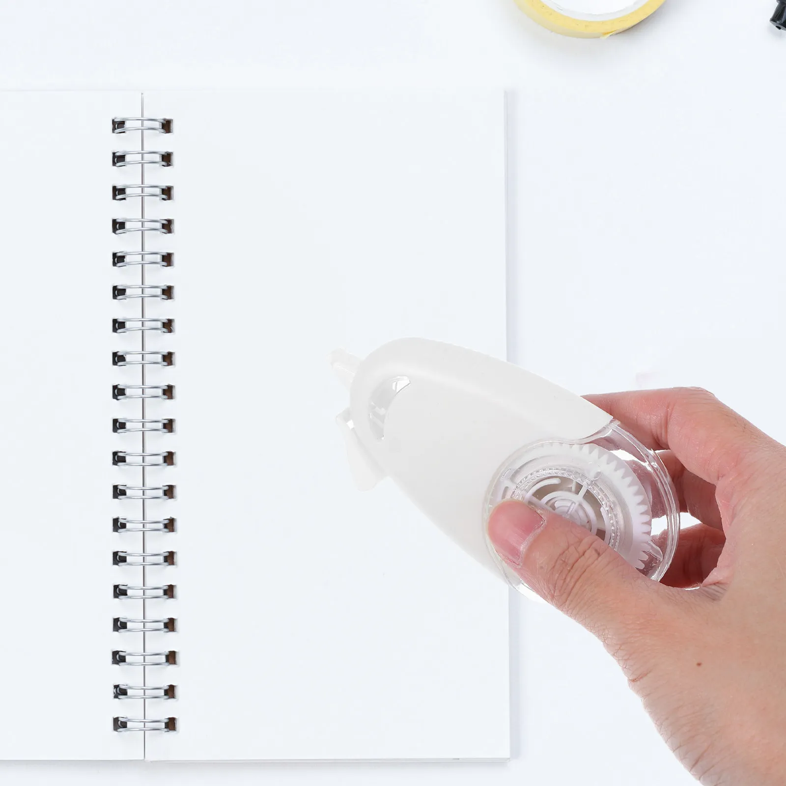 5Pcs Correction Tape Smooth Silent Flip Cover Compact White Roller Tape for School Office Home Writing Correction Needs
