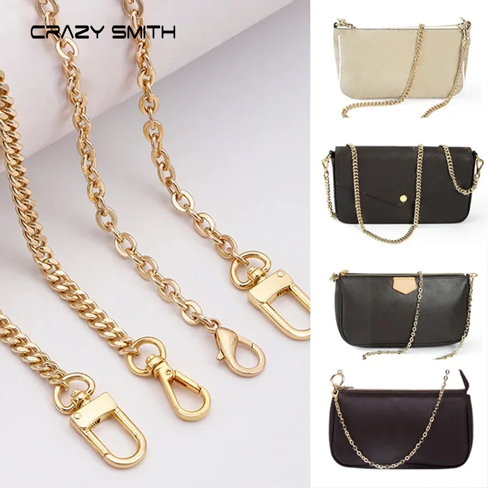 CRAZYSMITH Metal Bag Chain Transformation Bag Strap Replacement Underarm Crossbody Shoulder Bag Extension Chains DIY Accessories
