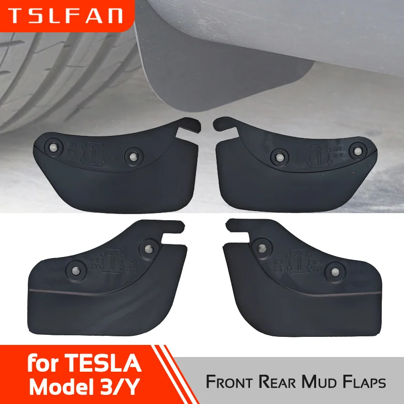 For Tesla Model 3 Highland Y Juniper 2021-2025 4pcs Invisible Mud Flaps Wheel Mudguards TPE Mudflaps Fender Car Accessories