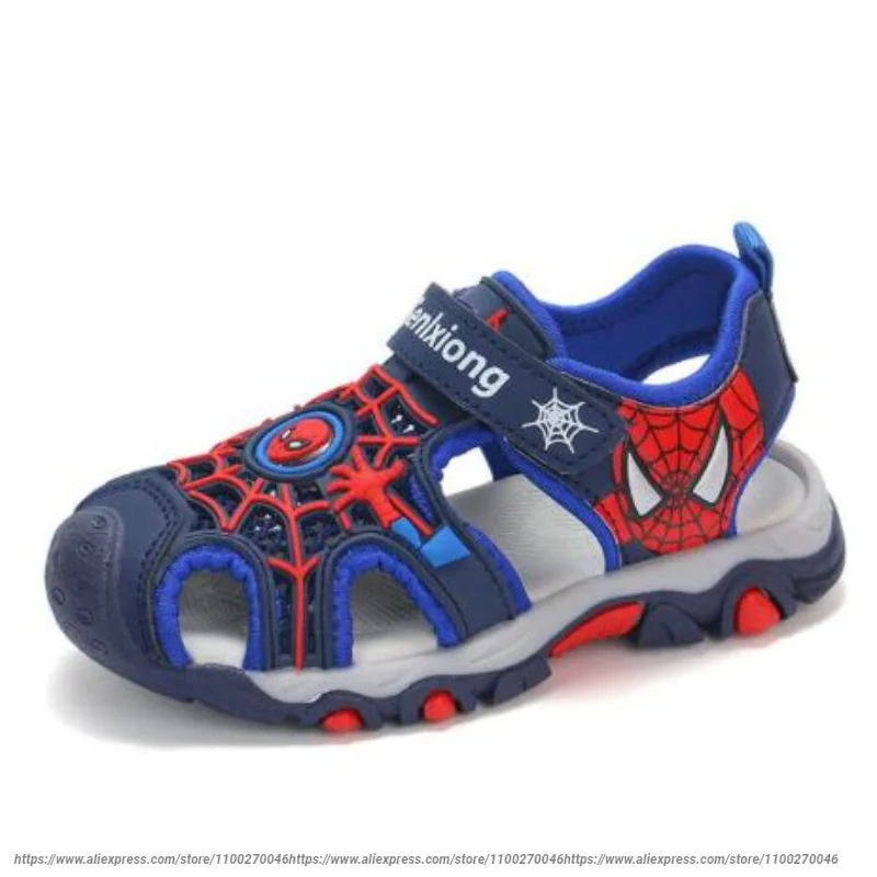Summer Cartoon Kids Sandal Toddler Boys Spiderman Sandals Orthopedic Sport Pu Leather Baby Boys Blue Red Beach Sandals