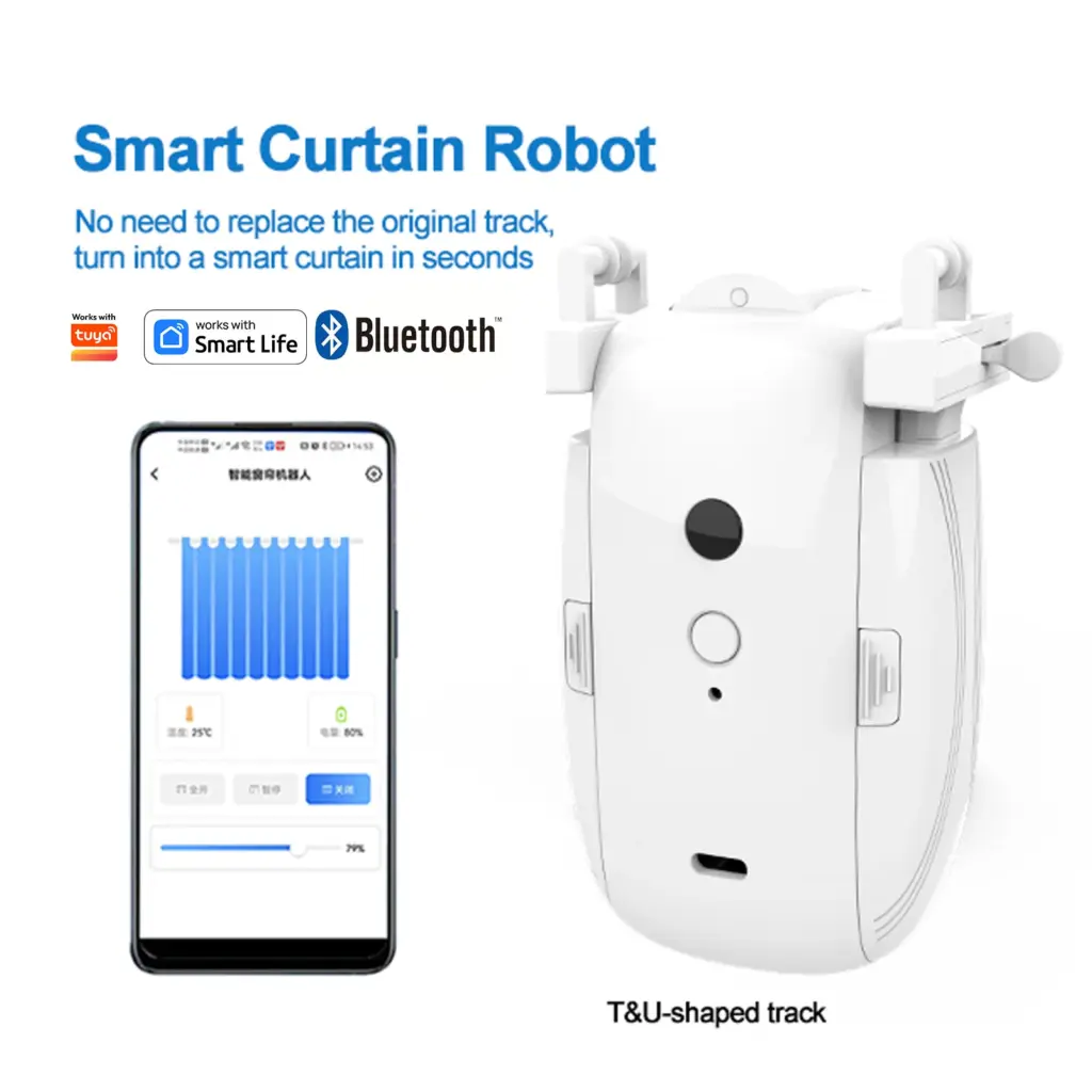 Smart Curtain Opener Bluetooth Remote Control Electric Curtain Motor Tuya Voice Control Wireless Curtains Robot T/U Track