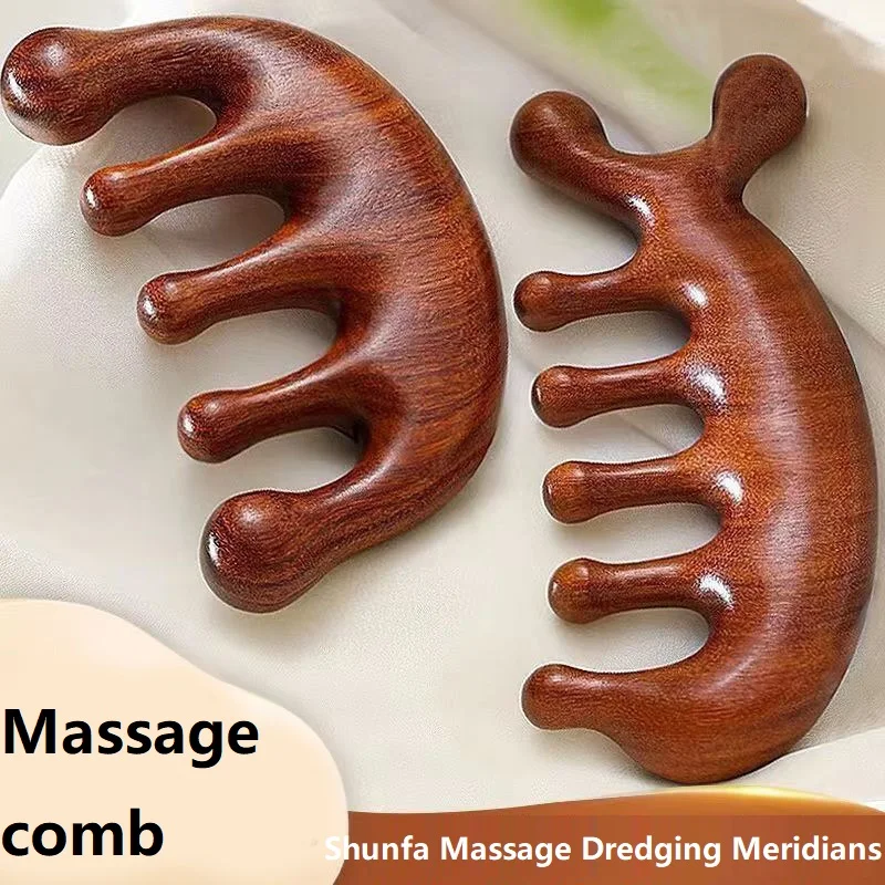 New Wooden Massage Wood Massager Comb Scalp Head Oil Massager Scalp Hair Comb Tools AMS01