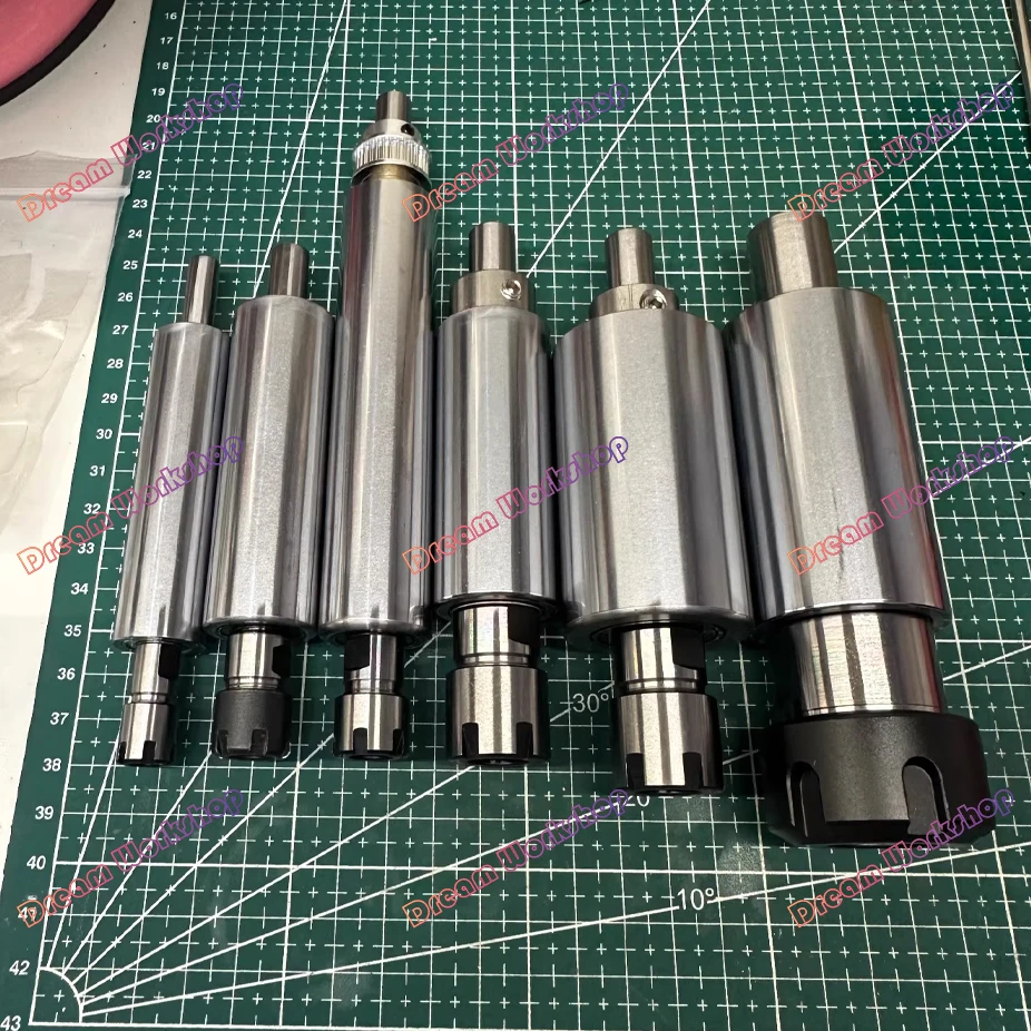 30000rpm high speed micro non-powered spindle optional ER11/16 spindle diameter 40/33/30/20mm, length 40-150mm can be customized