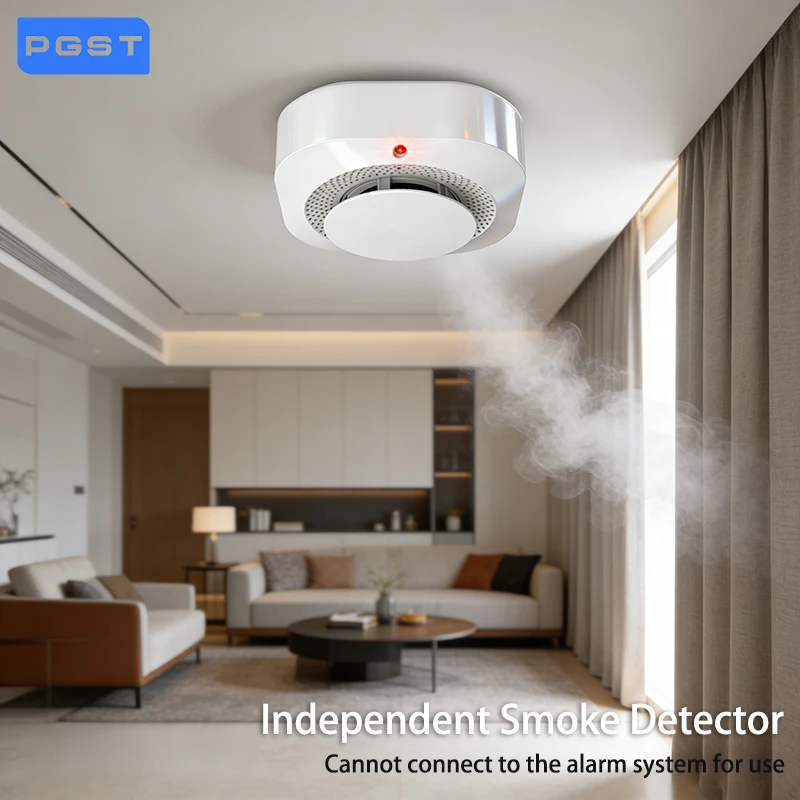 PGST Independent Home Smoke Alarm Sensor Detector Security Protection House Fire Alarm Smoke Detector Sensor High Sensitivity