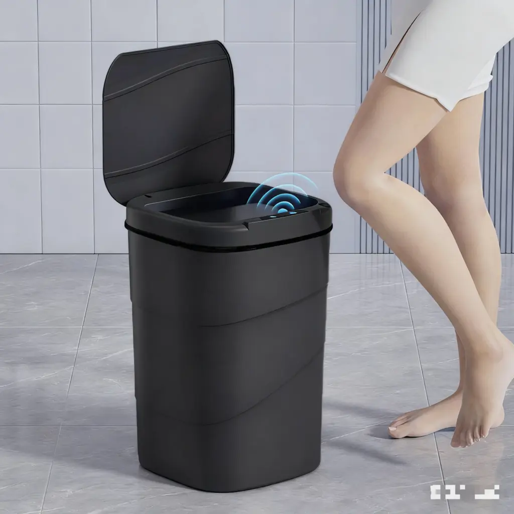 Smart Sensor Touchless Automatic Closing Trash Can Battery Powered for Kitchen Bathroom House Office