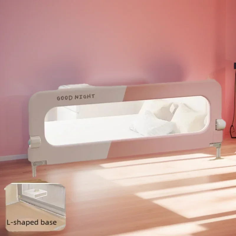 IMBABY Bed Guardrail Pink Baby Safety Bed Barrier Anti-Fall Crib Bumpers Folded Bed Safety Rails Adjustable Protection Barrier