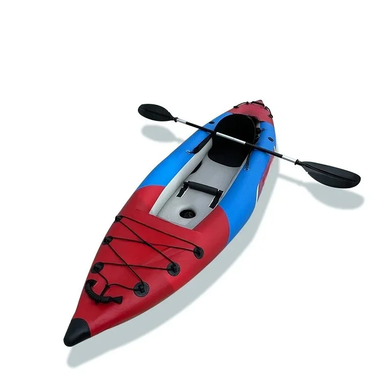 PVC Fishing Kayak Inflatable White Water Kayak Racing Kayak With High Pressure Floor And EVA Padded Seats With High Back Sup