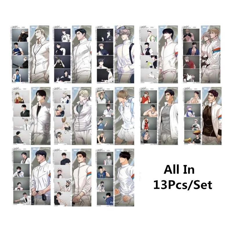 13 Pcs/Set Korean Manhwa Paper Bookmark Comic Characters Book Holder Message Card Cosplay Gift