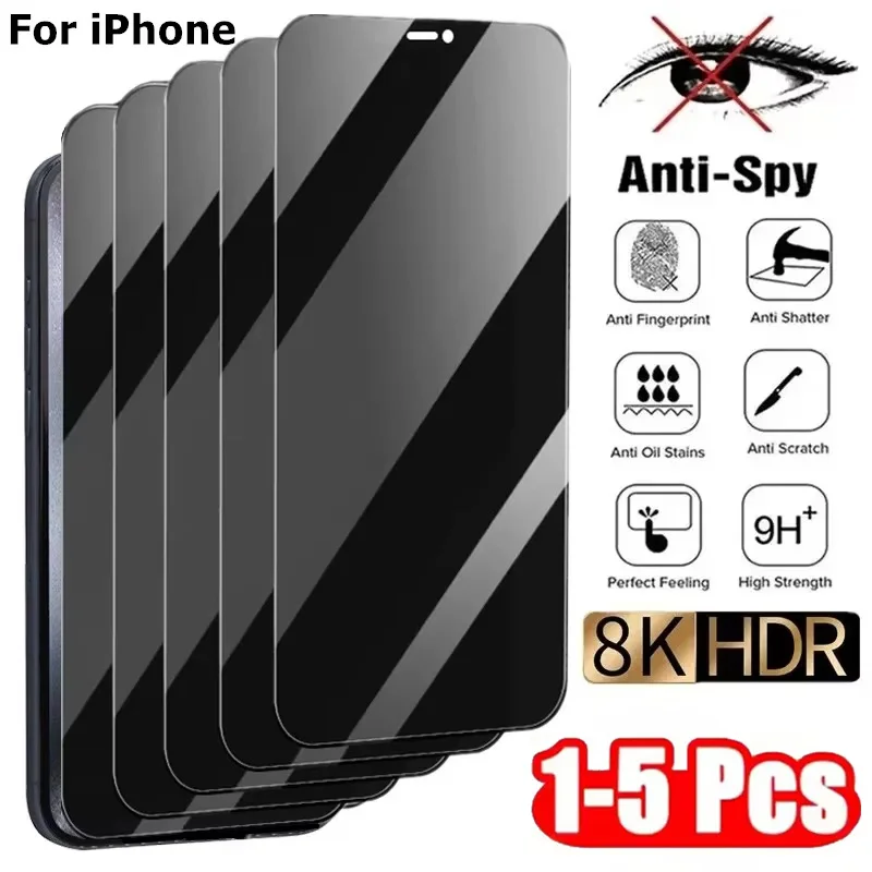 Privacy Screen Protector For iPhone 16 13 15 11 12 14 17 Pro Max Air 16e Anti-spy Glass For iPhone 13 12 Mini 7 8 16 Plus SE XR