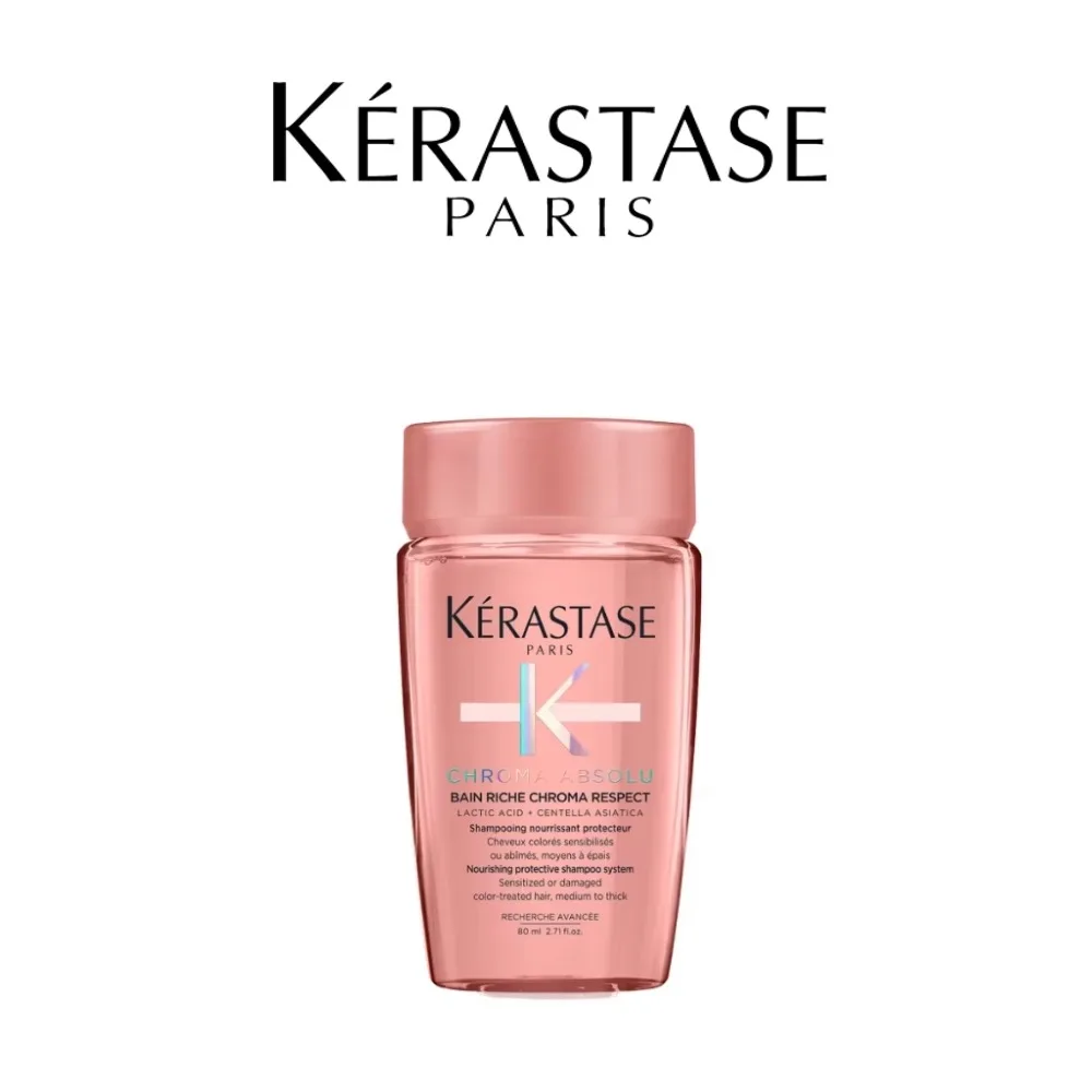 Kerastase Chroma Absolu Bain Riche Chroma Respect Shampoo 80ml/2.71oz, Original Shampoo for Hair, Hair Care Treatment