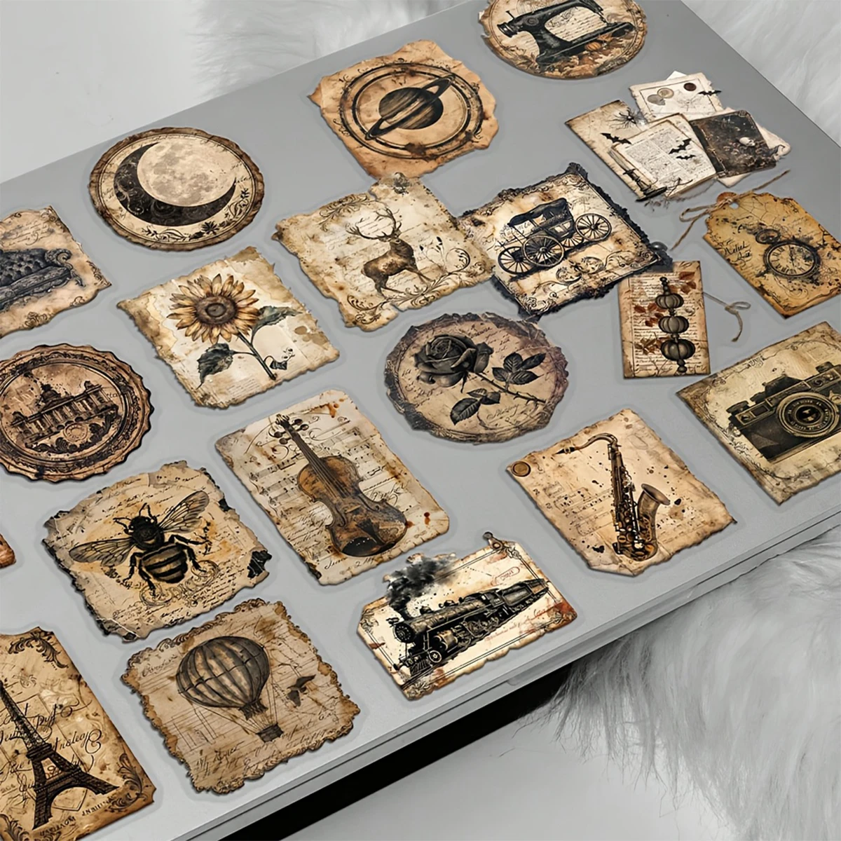 50pcs Vintage Label Stickers for Gift DIY, Scrapbooking, Phone Cases, Laptops, Guitars, and Notebook Decoration