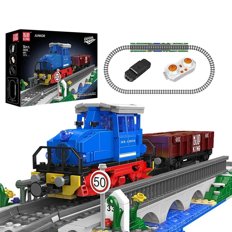 Mould King 12038 Remote Control Train Building Set with ESU KG230 Locomotive Model Assembly Kit for Kids Christmas Gifts