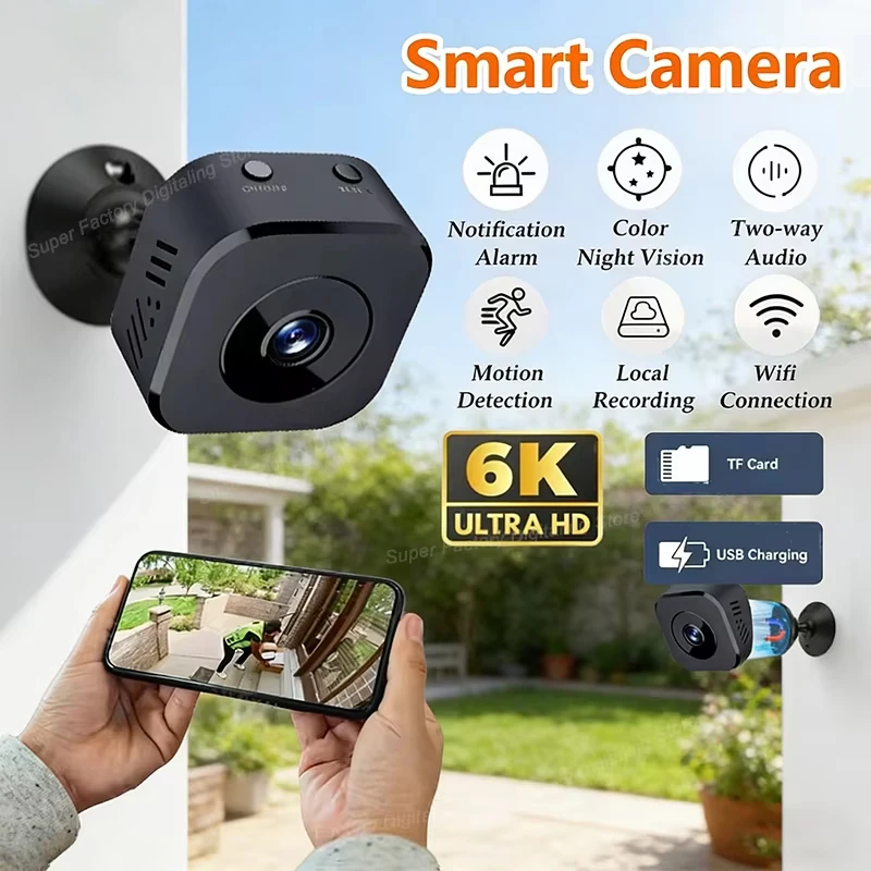 Mini Security Camera Pro 4K FullHD WiFi Surveillance With 2 Way Audio Motion Detection Infrared Night Vision Security Cam